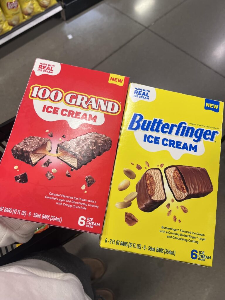 100 Grand and Butterfinger Ice Cream Candy Bar