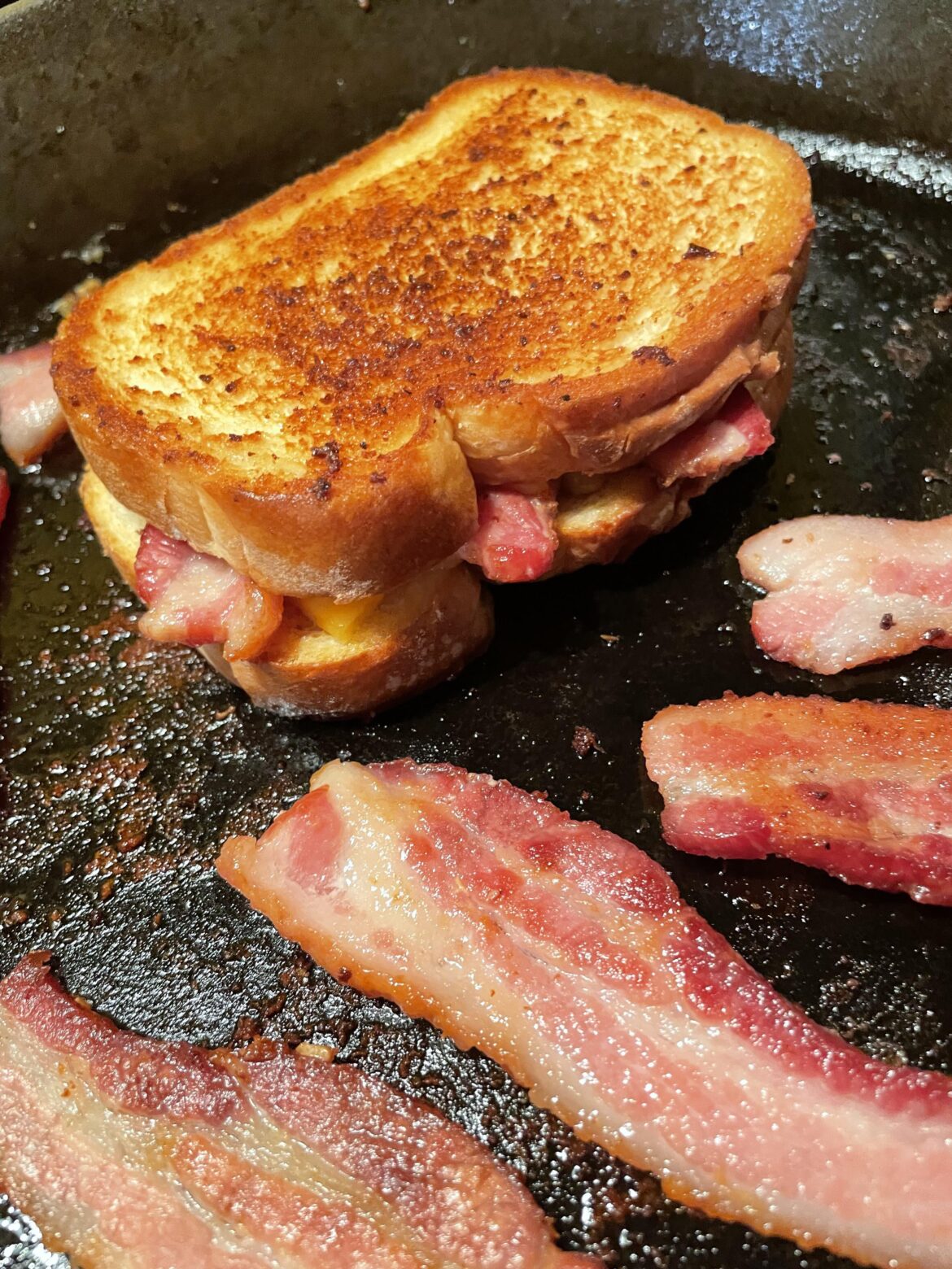 Bacon toast grilled cheese