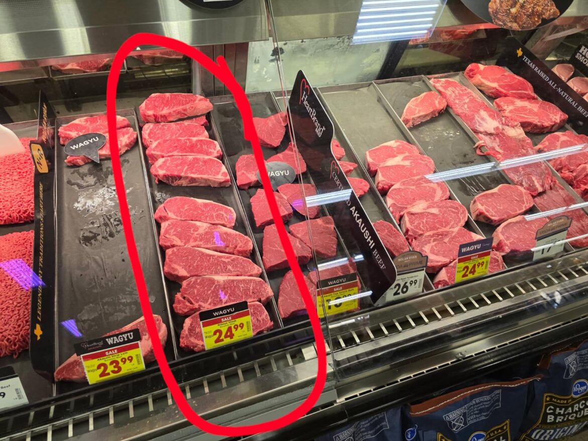 The sign said ribeye steaks, and the butcher agreed. I don't think they are right. Any way these can be ribeyes?