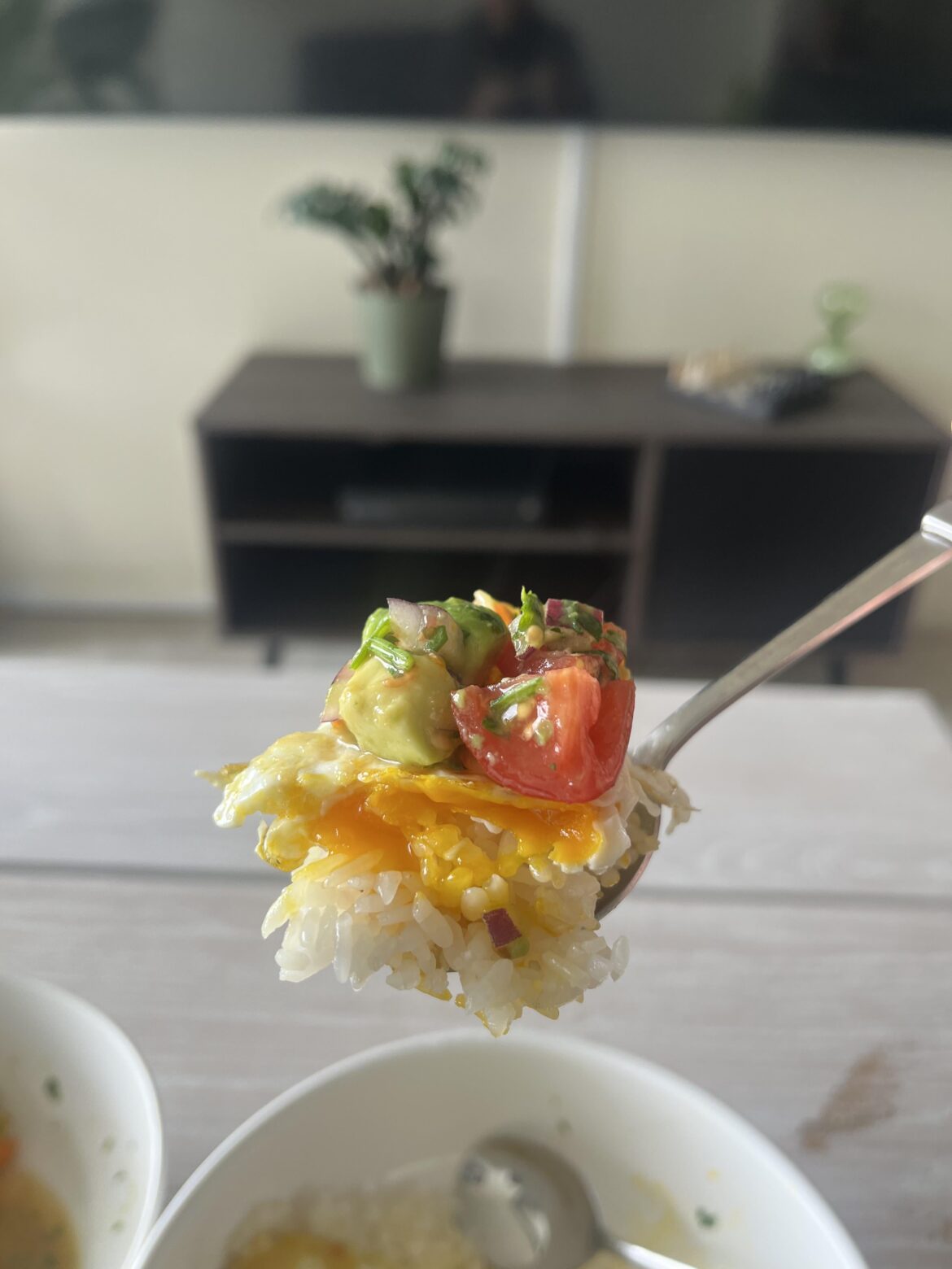 Pico Over Jammy Eggs and Rice