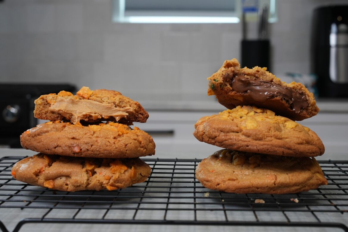 Peanut Butter and Chocolate filled Cookies