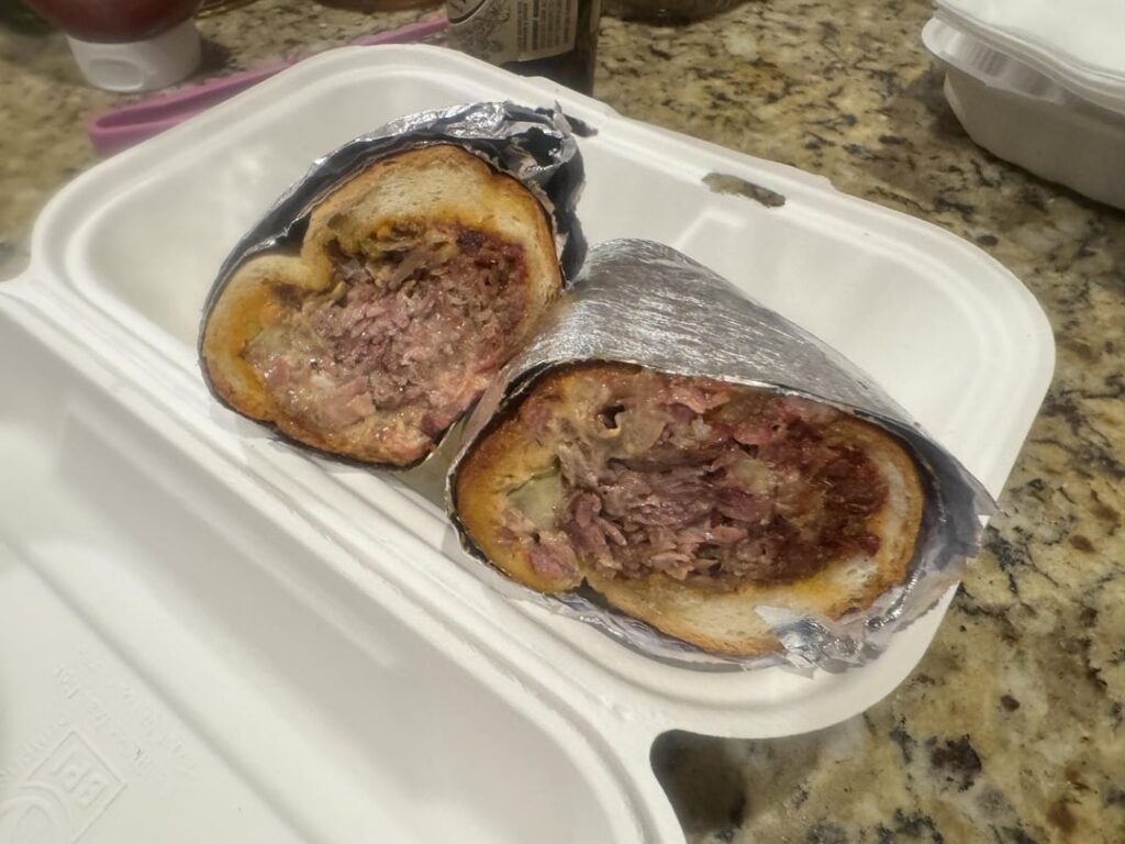 Corned beef chopped cheese at Bitter Pops