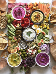 mediterranean mezze platter with tzatziki hummus and baba ghanoush