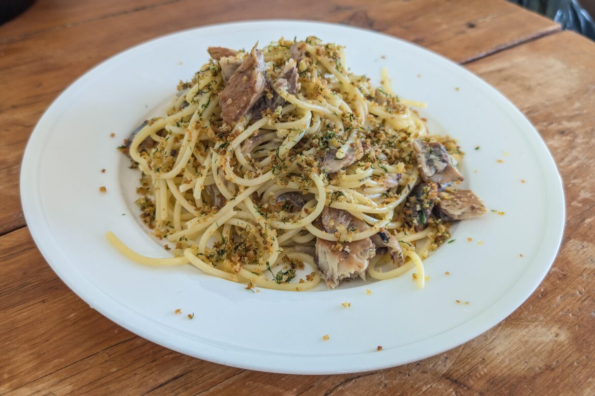 Smoked Sardine Spaghetti with Lemon and Dill
