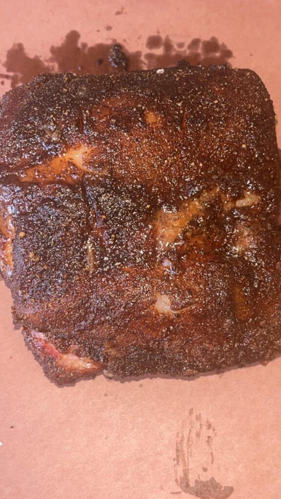 Pork loin I just pulled off now to let it rest!