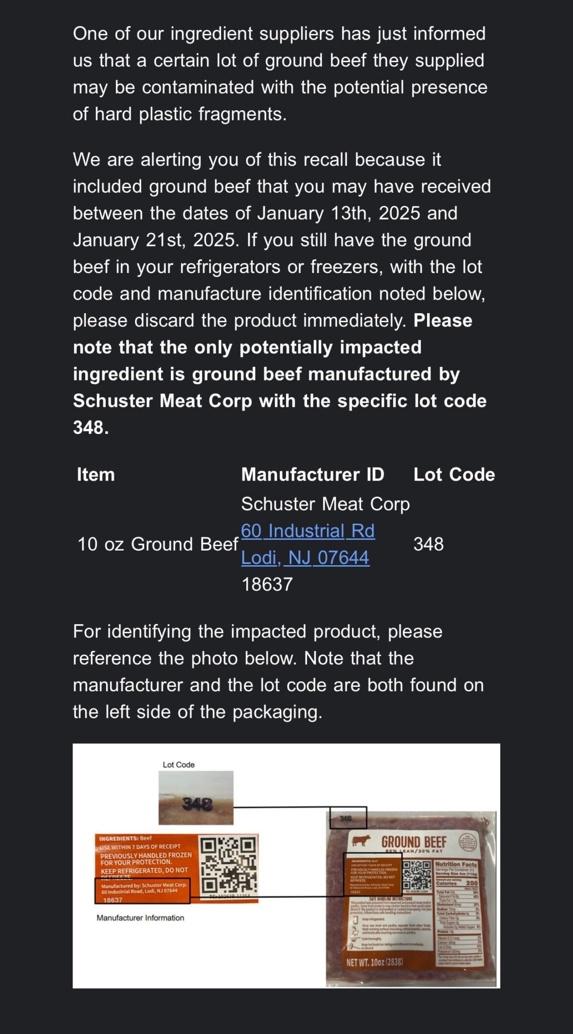 Ground Beef Recall