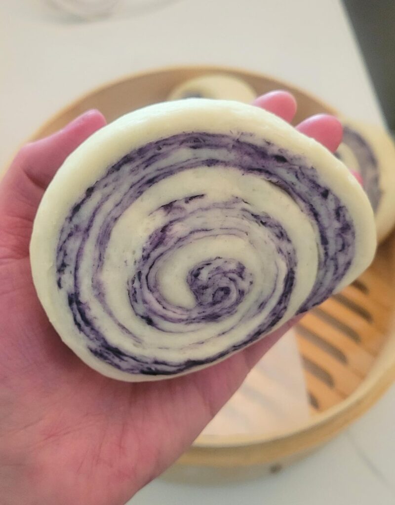 Made ube steamed buns for the first time