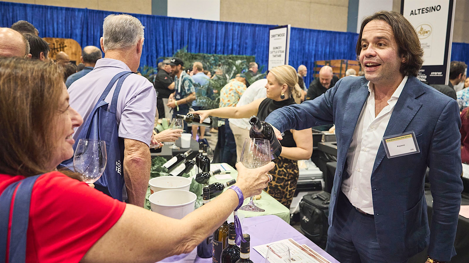  Bernardino Sani pouring wine at the Palm Beach Food & Wine Festival