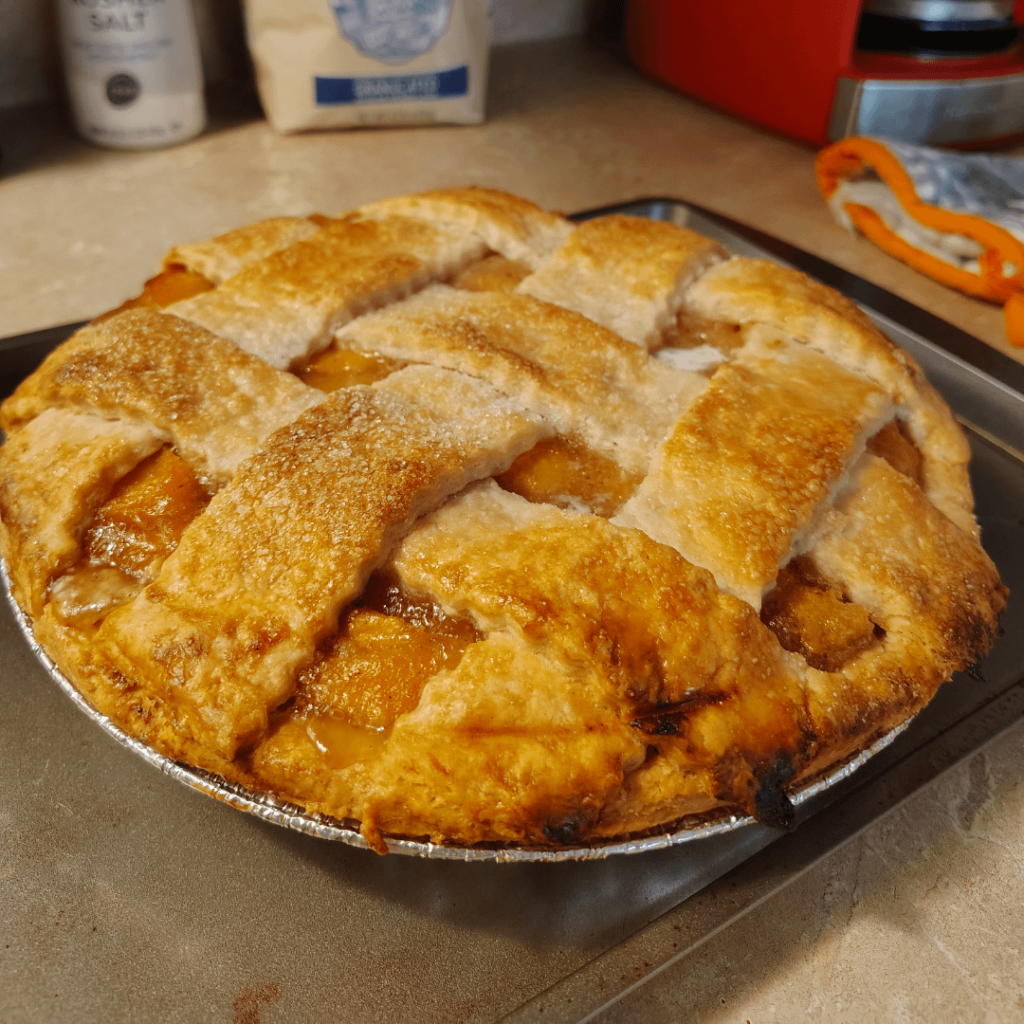 Browned Butter Peach Pie for Pi Day!