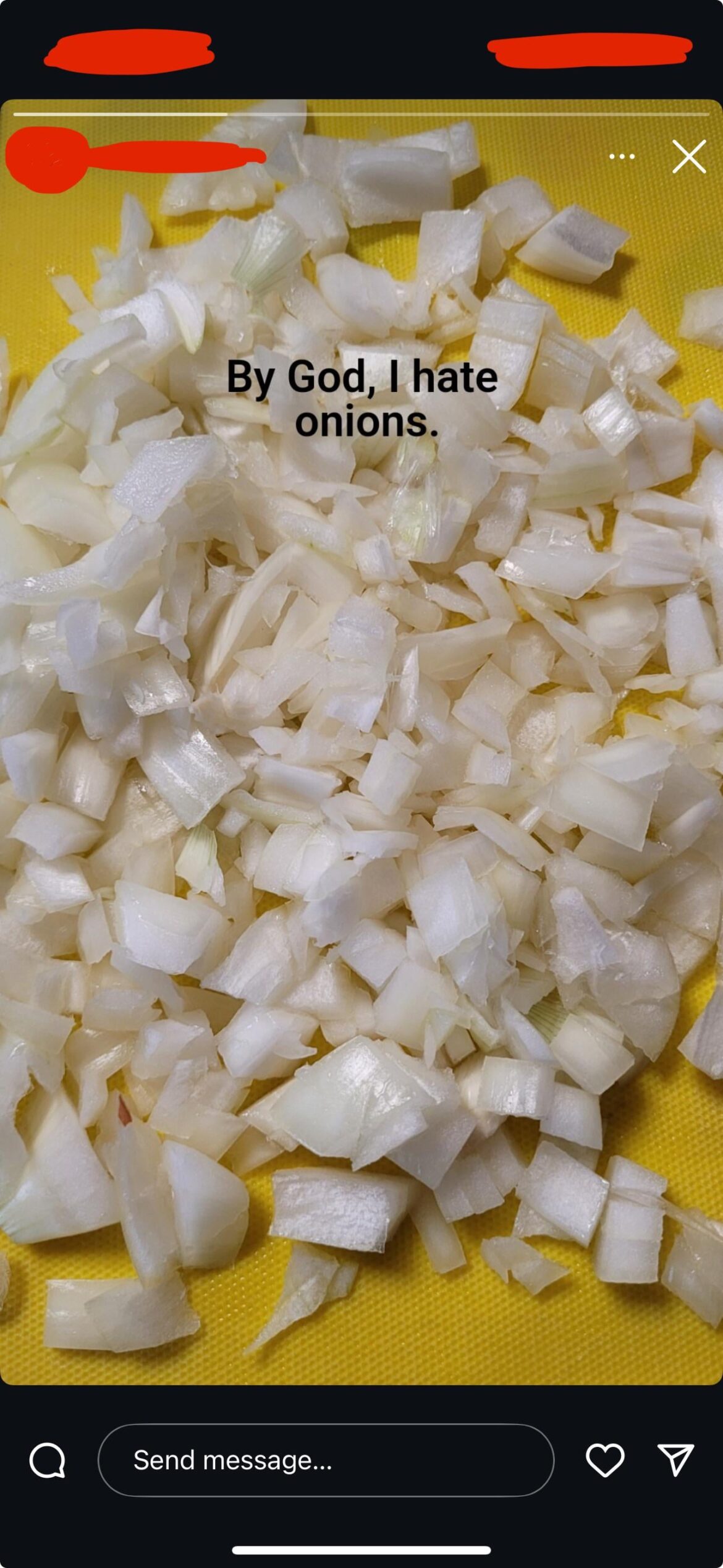 My friend has a terrible opinion about onions