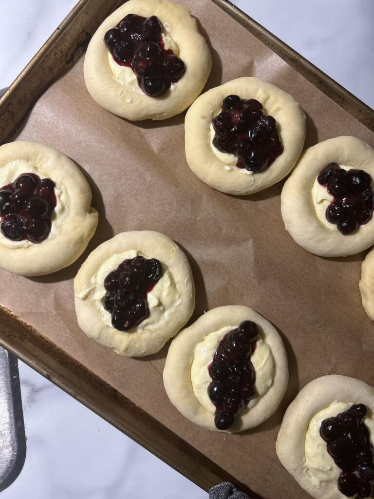 Blueberry cream cheese buns