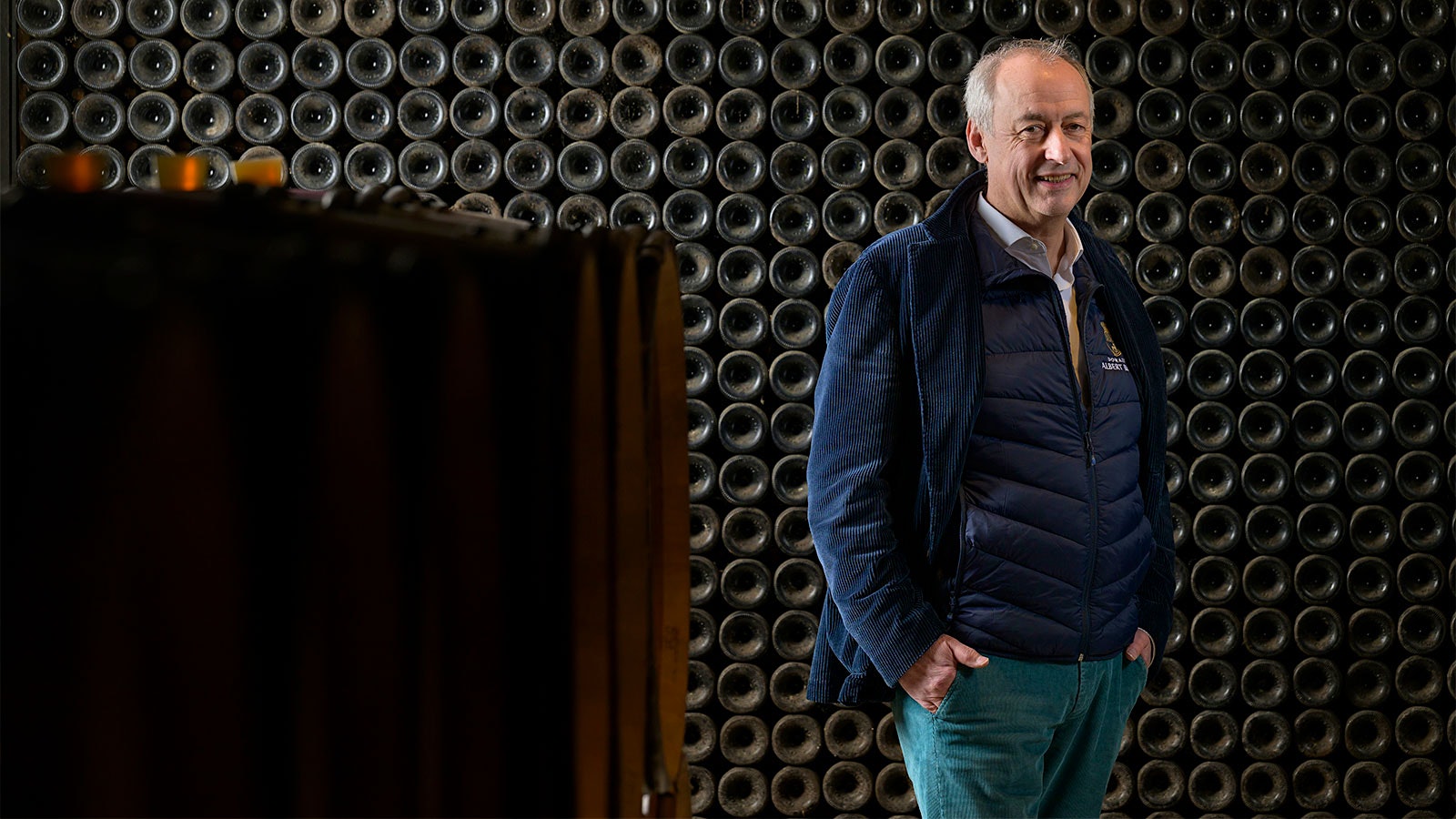 Albéric Bichot of Maison Albert Bichot in the wine cellar in Beaune.