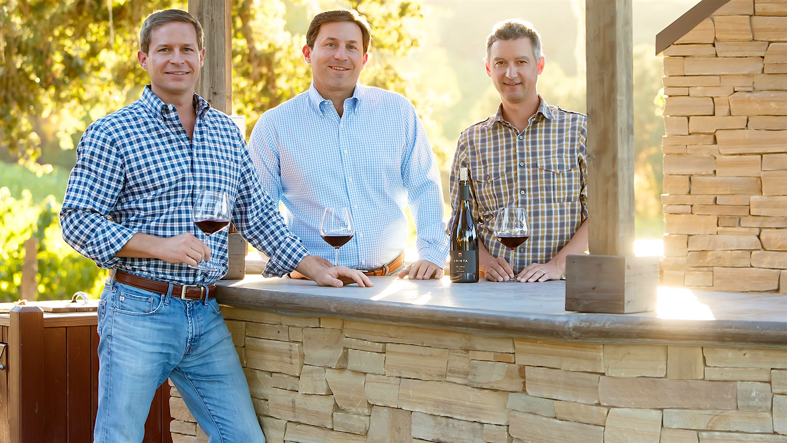  Ben McWilliams, Mark McWilliams and Matt Courtney of Arista Winery.