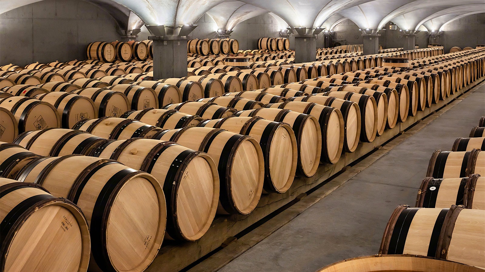  Barrels in the cellars of Hospices de Beaune.