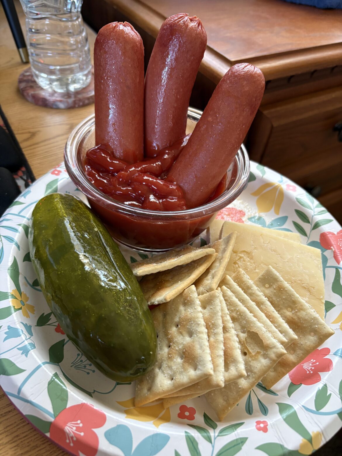 sharcootery board with hotdog cocktail