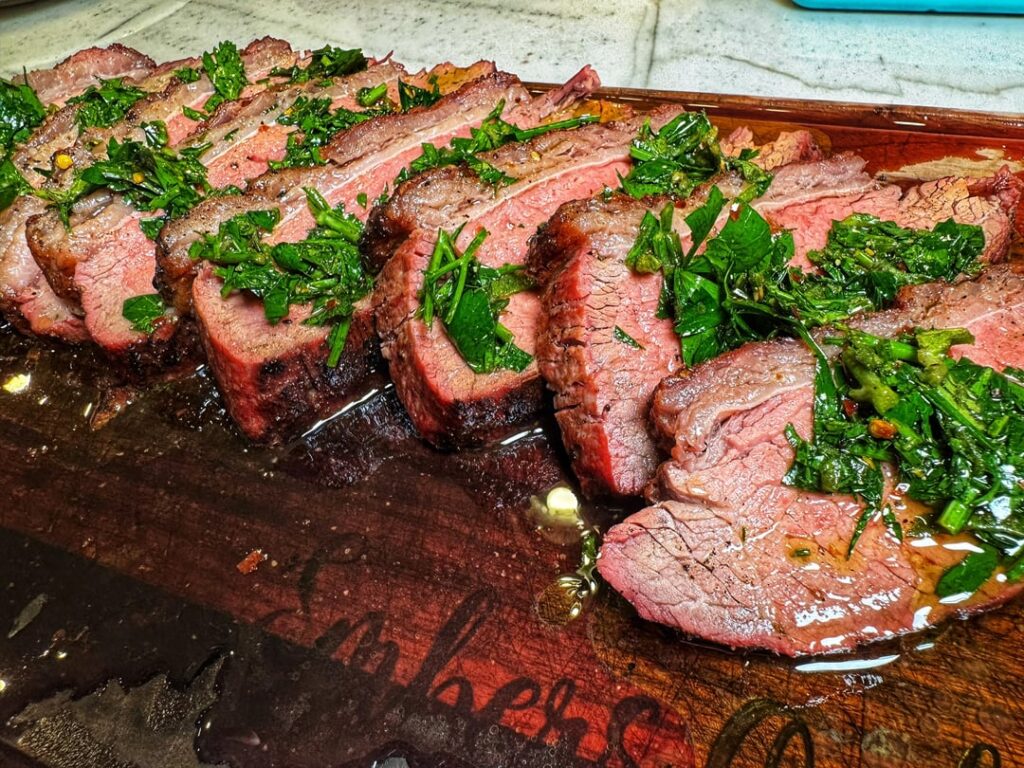 Reverse Seared Picanha with Chimichurri