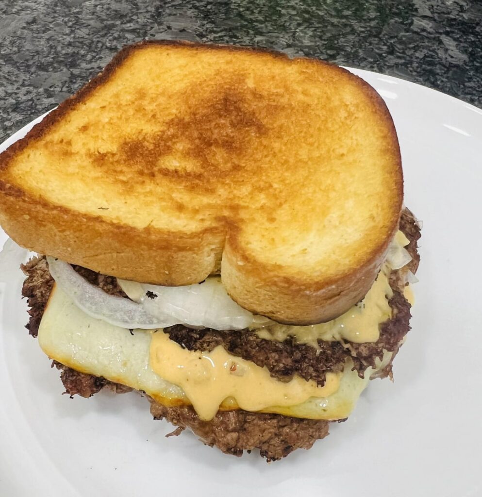 Venison cheeseburger with muenster