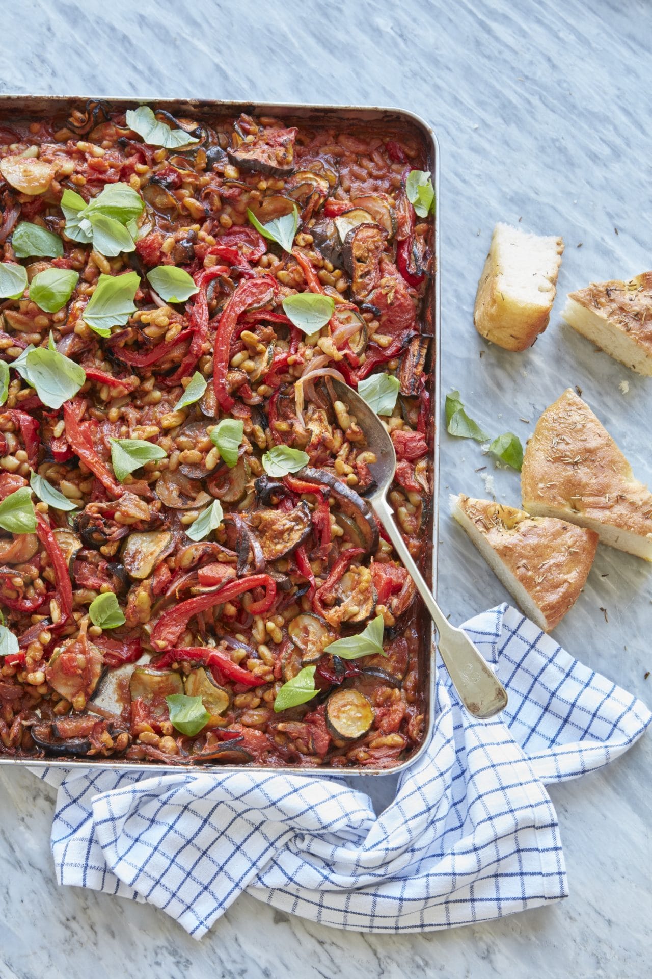 Vegan Oven-Roasted Ratatouille with Flageolet Beans