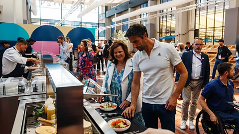 Getty Images Organisers developed a quality charter and are aiming to reduce their food carbon footprint from the London 2012 Games (Credit: Getty Images)