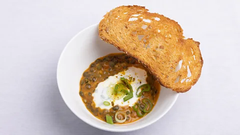 Sodexo Live! Guilloy's signature dish features lentil dal paired with creamy Icelandic skyr (Credit: Sodexo Live!)