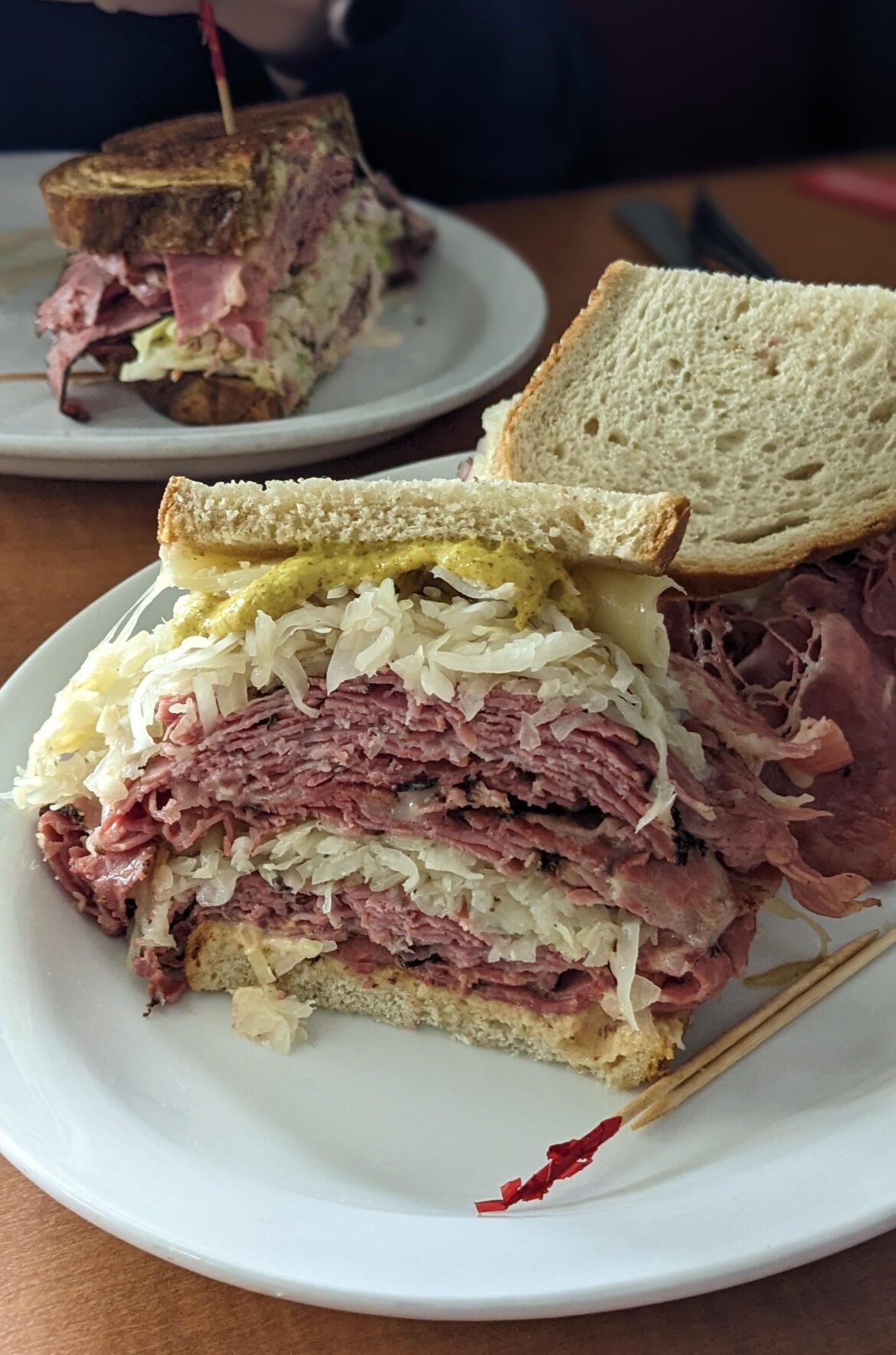 Pastrami on rye w mustard & swiss