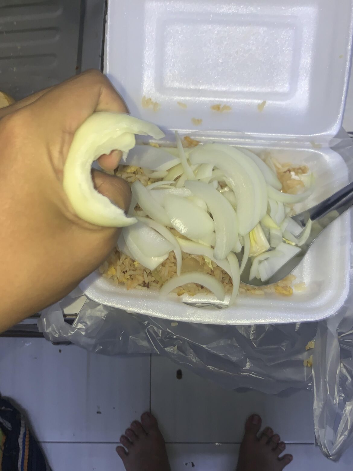 They didn’t add enough onion on my fried rice so I gotta take things into my own hands