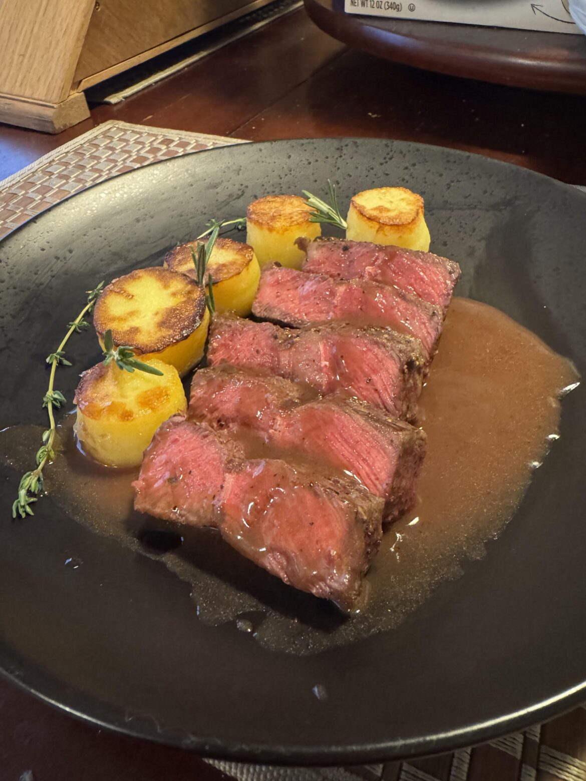 Wagyu,red wine Demi,Fondant potatoes