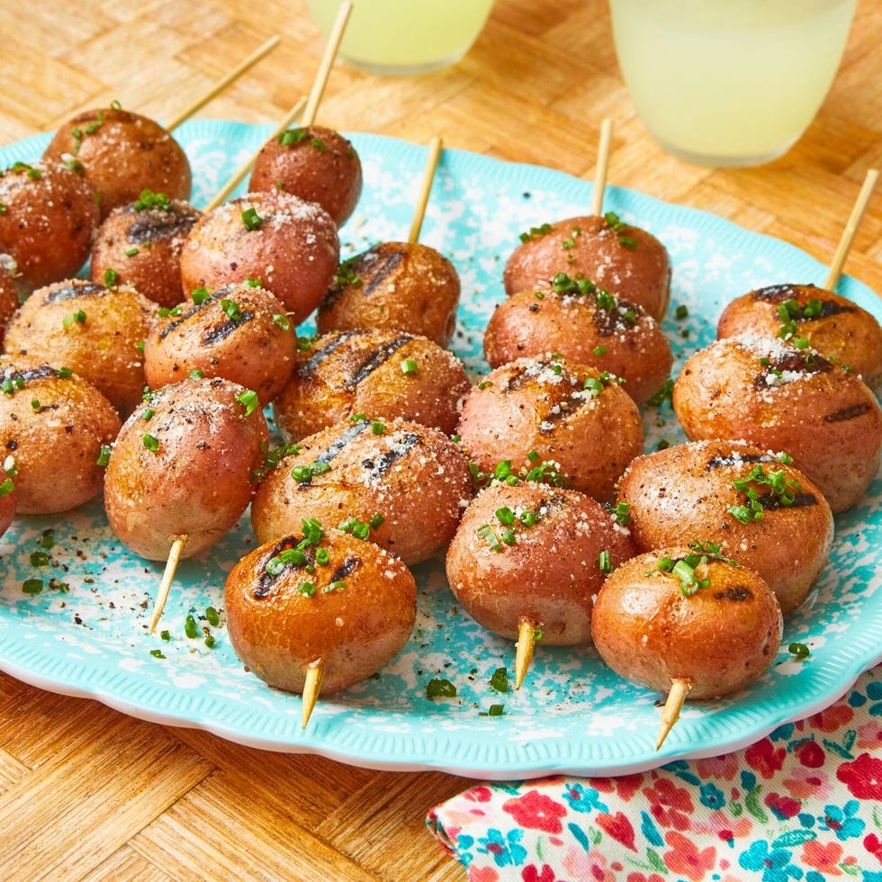 potato side dishes grilled potatoes on skewers