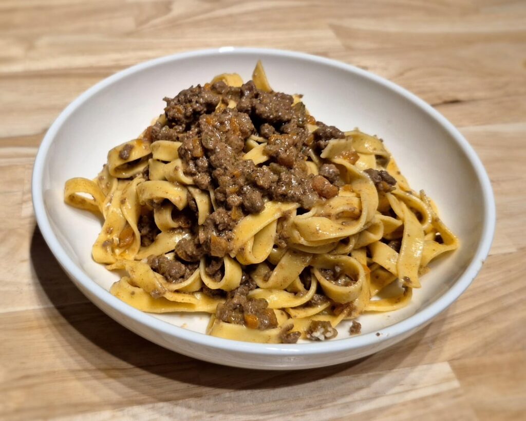 Homemade Tagliatelle al Ragù alla Bolognese