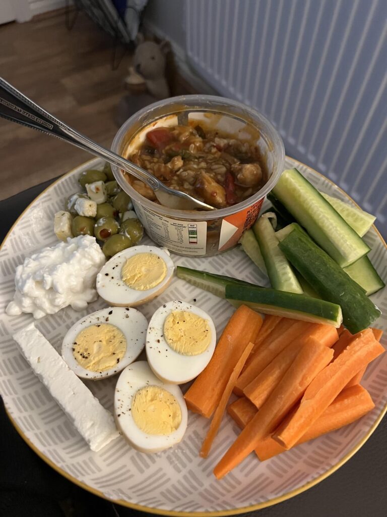 Big dinner- 740 cals. 40g protein