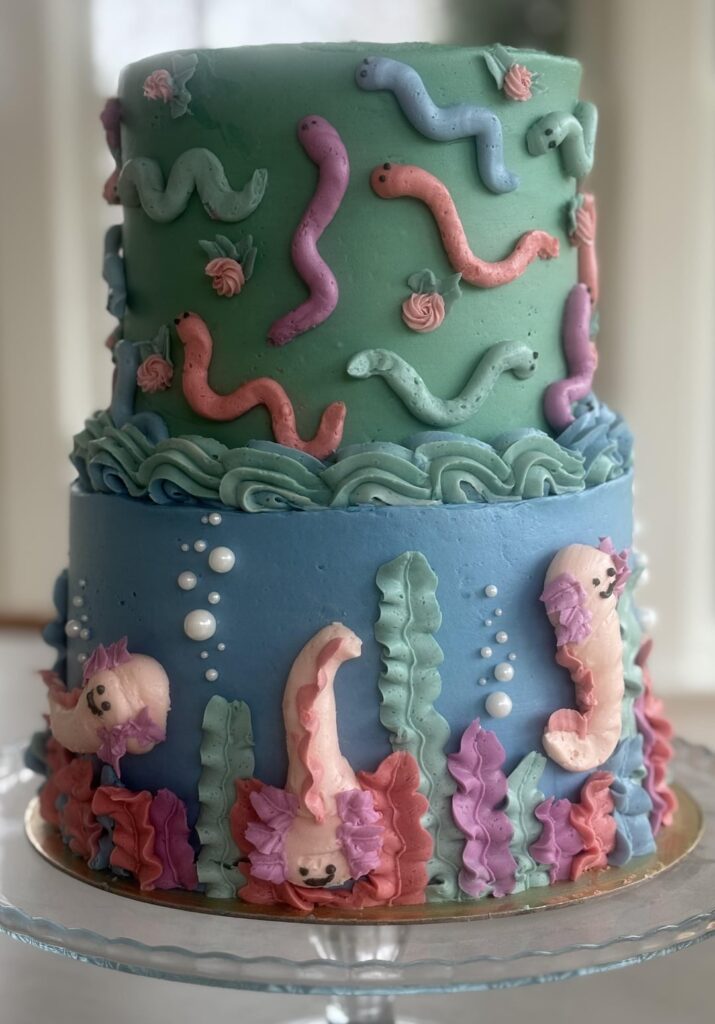 Axolotl snake cake!