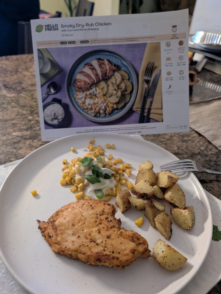 Smoky Dry-Rub Chicken with Corn and Ranch Dressing