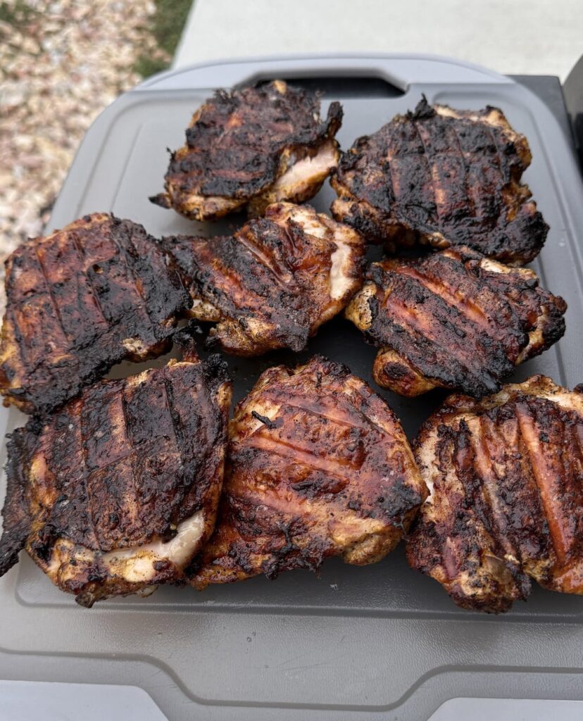 Barbecued chicken thighs with ranch marinade-got some pictures! Barbecued chicken thighs with ranch marinade-got some pictures!