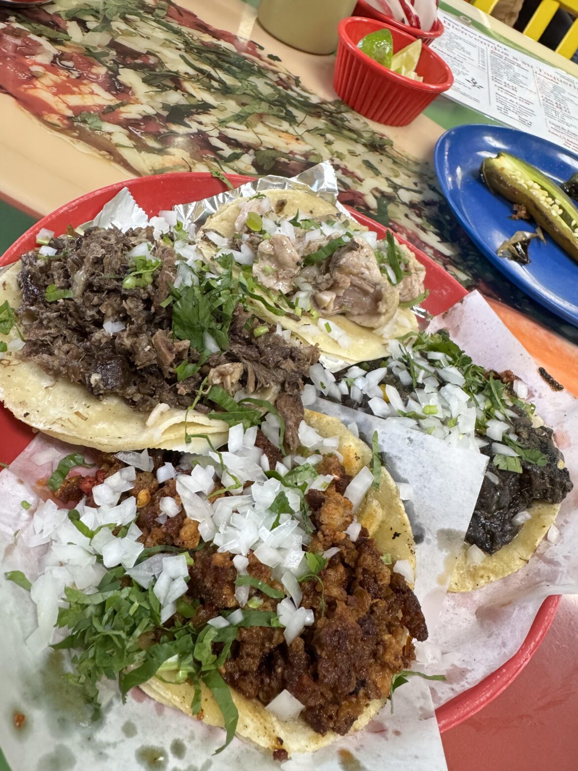 Molleja, Cabeza, Longaniza and Huitlacoche. @ La Chaparrita.