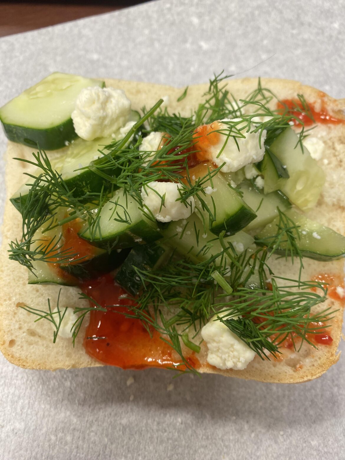 Sweet and spicy avocado toast for breakfast (I added the Guac on top to act as the glue to hold my life together.