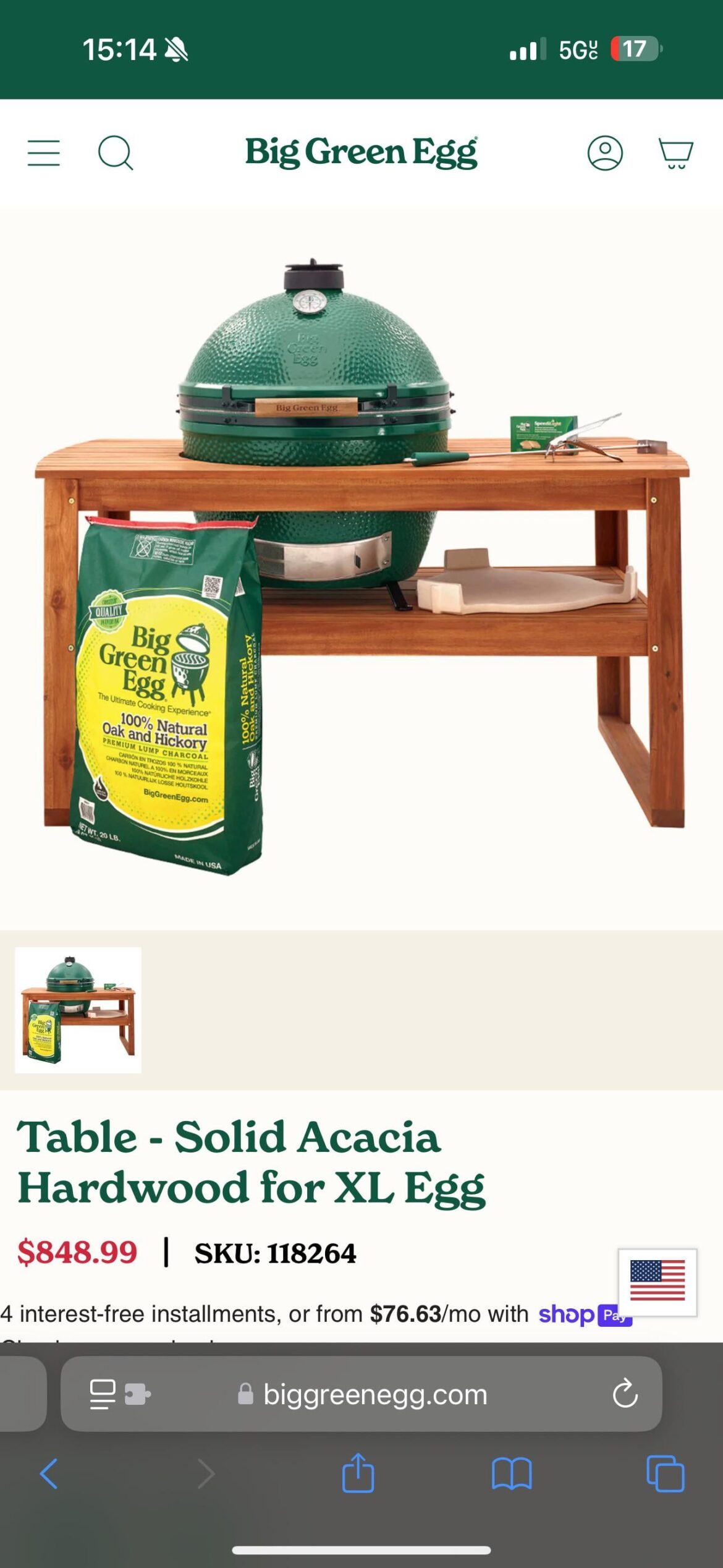 Big Green Egg Table for Sale