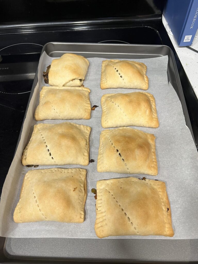 Cheesesteaks inside puff pastry