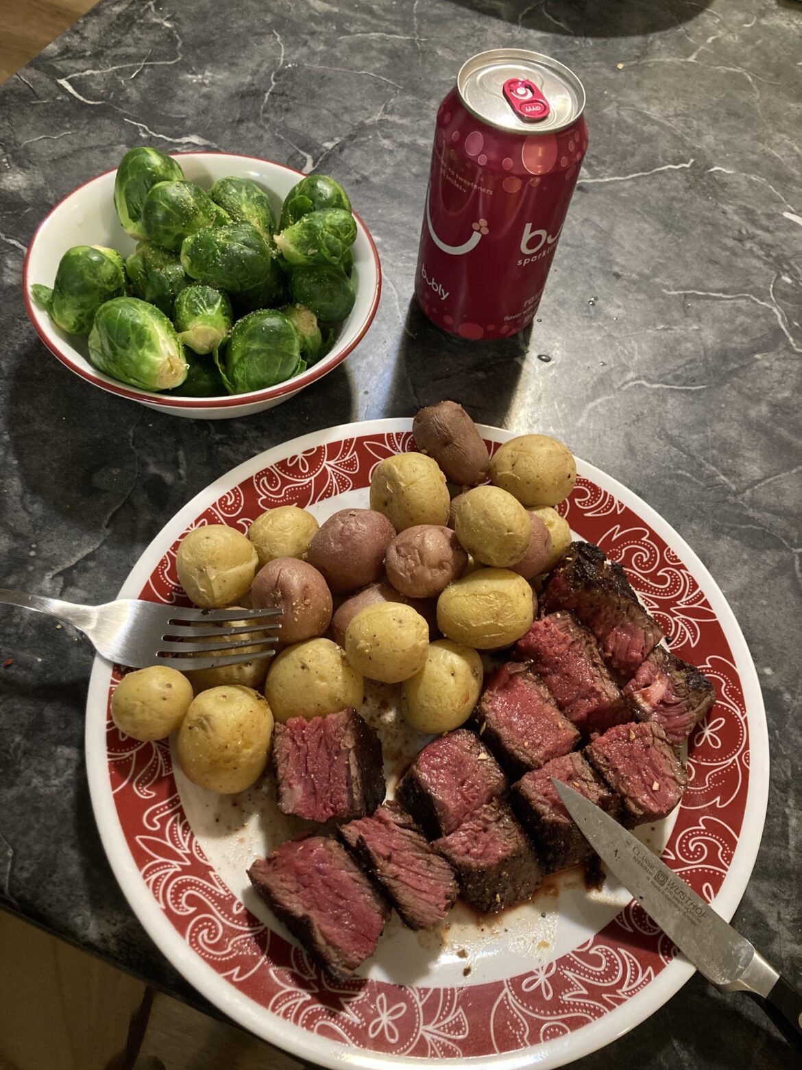 First time ever cooking steak (please go easy on me) how’d I do?