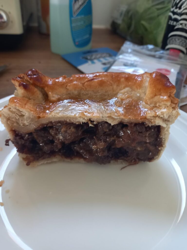 Beef, Black Pudding and Crawlston Bassett Stilton Pie.