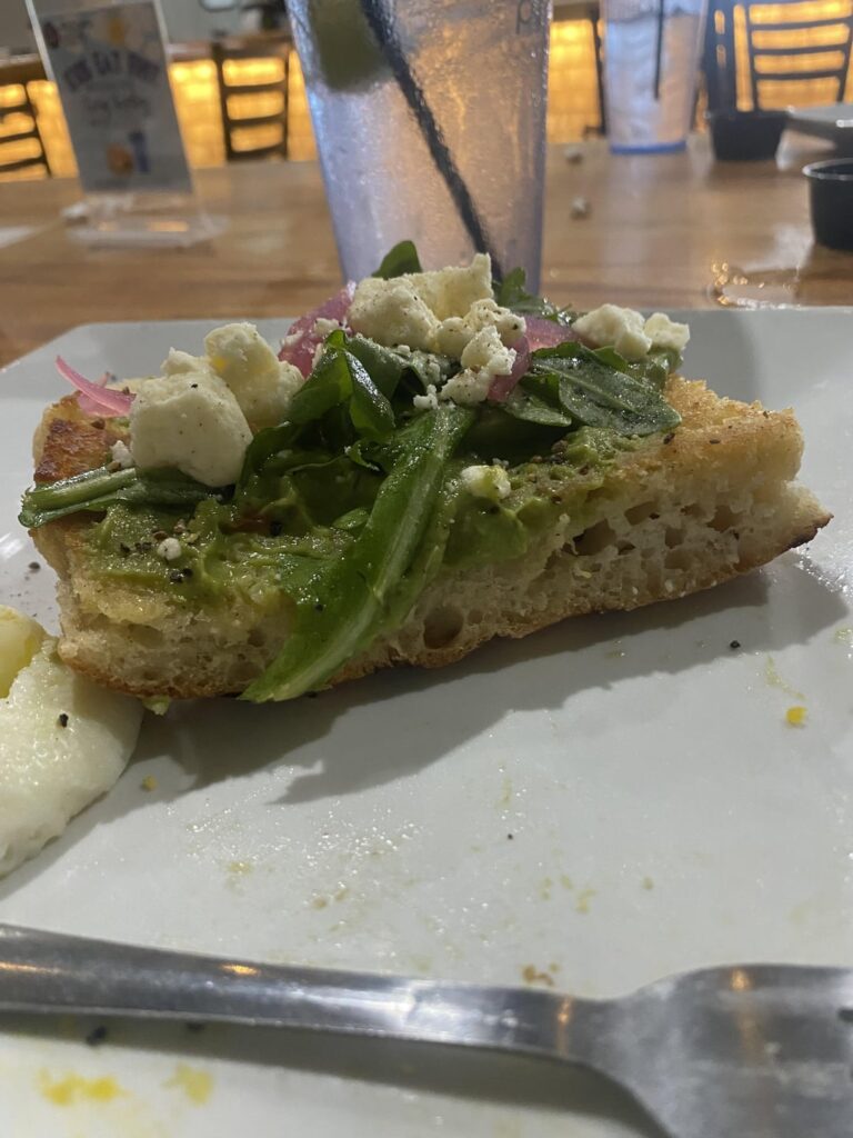 Cals in this avocado toast with feta and poached egg?