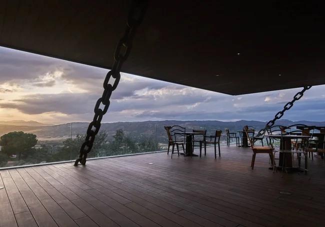 View of the Ronda mountain range from the terrace of the building, which will soon be used as a restaurant.