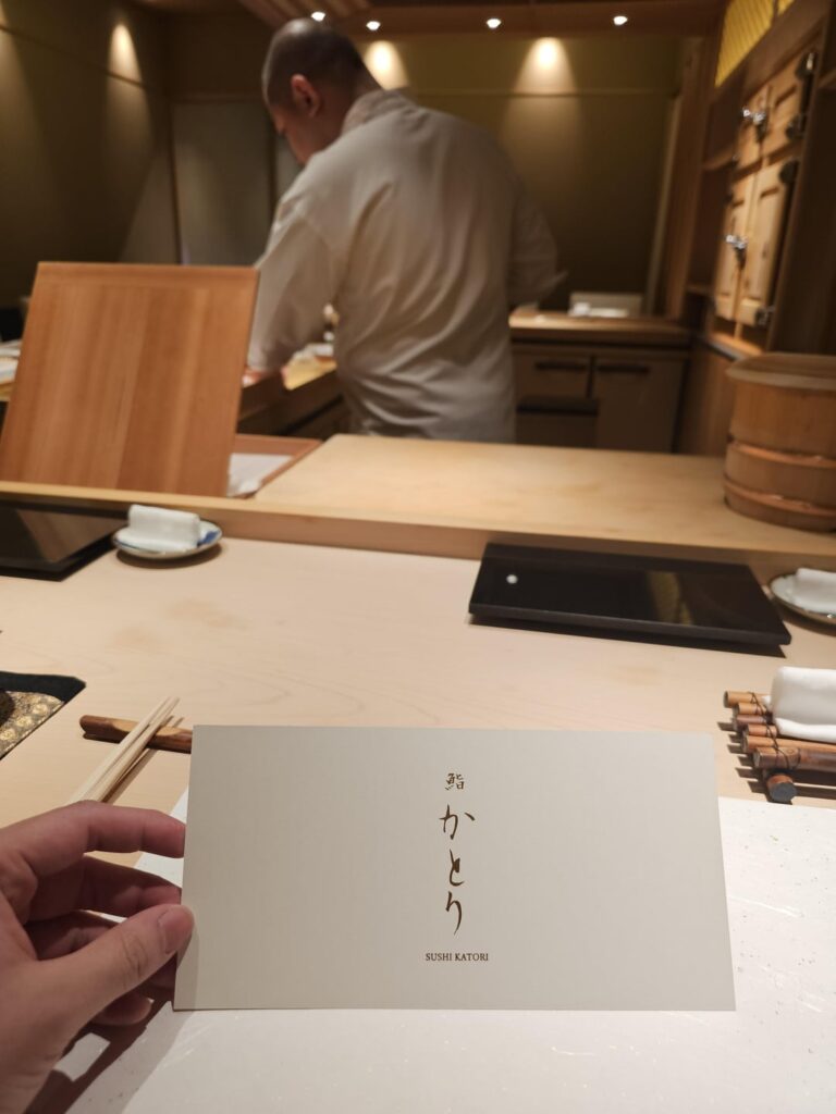 Sushi Katori, omakase in Singapore. Nigiri course for anniversary lunch