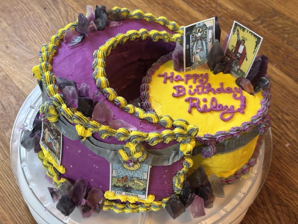 Witchy crystal tarot moon cake for my wife’s birthday!