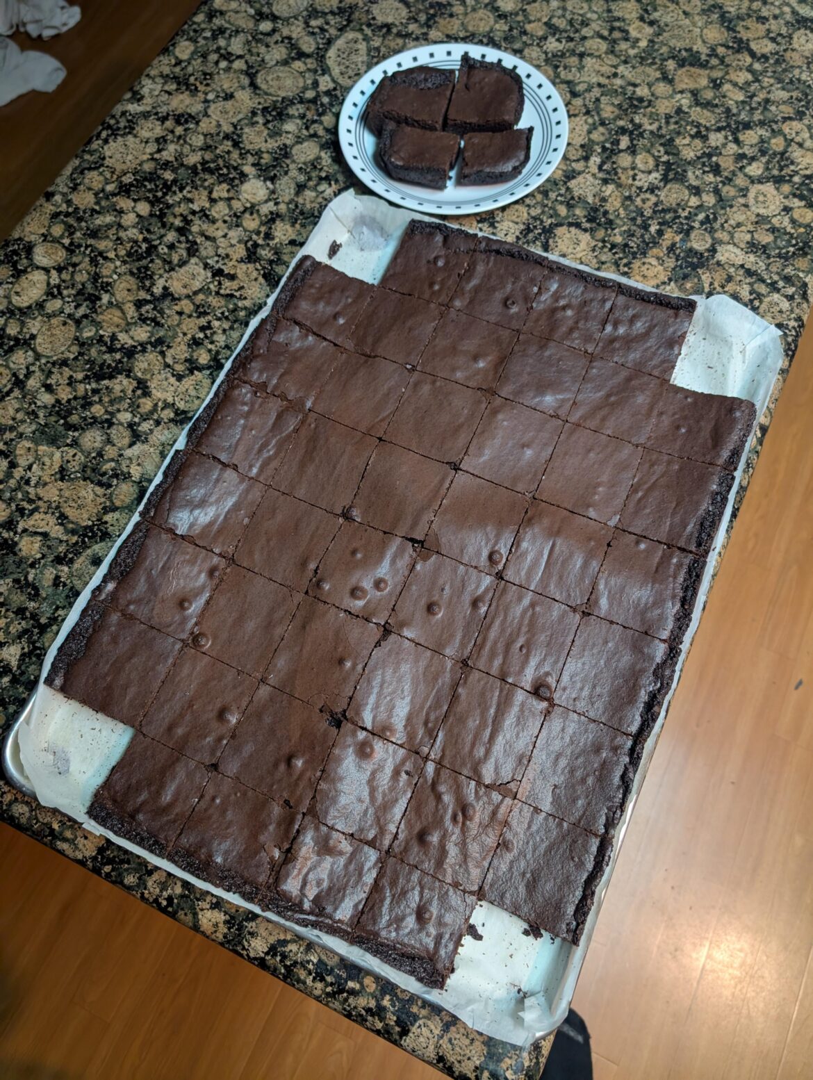 Made brownies for work today, minus my Baker's tax