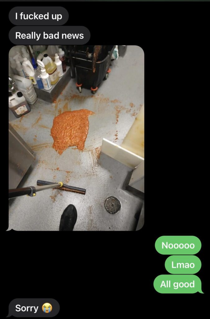 Left my closing cook with a batch of bolognese to let cool and put away…