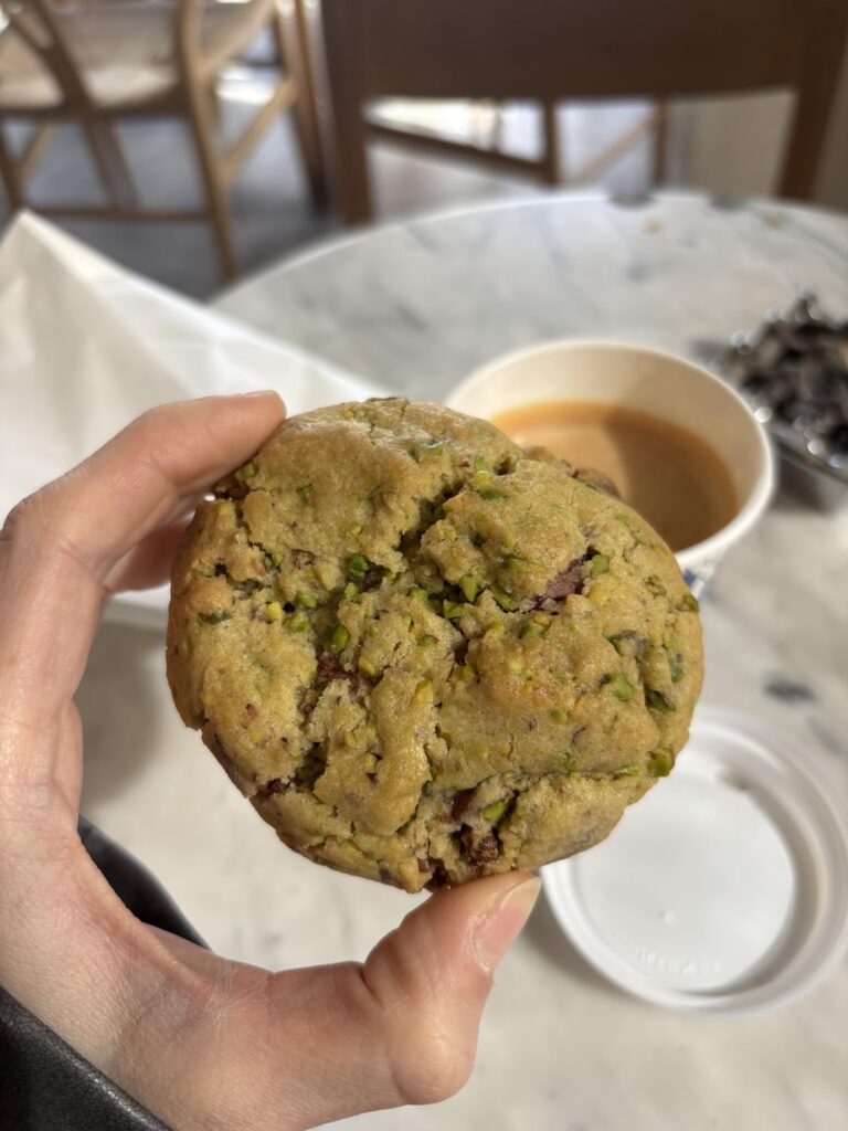 Pistachio levain cookie. For curiosity sake, what do you reckon?