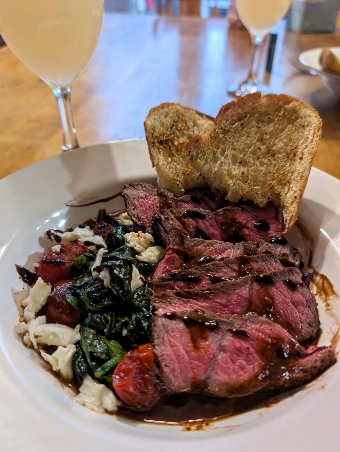 Warm Caprese Steak Salad with a Balsamic Glaze