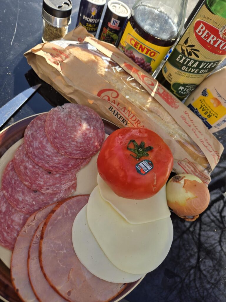 Made a sub w salami, gabagool, provolone and sharp provolone