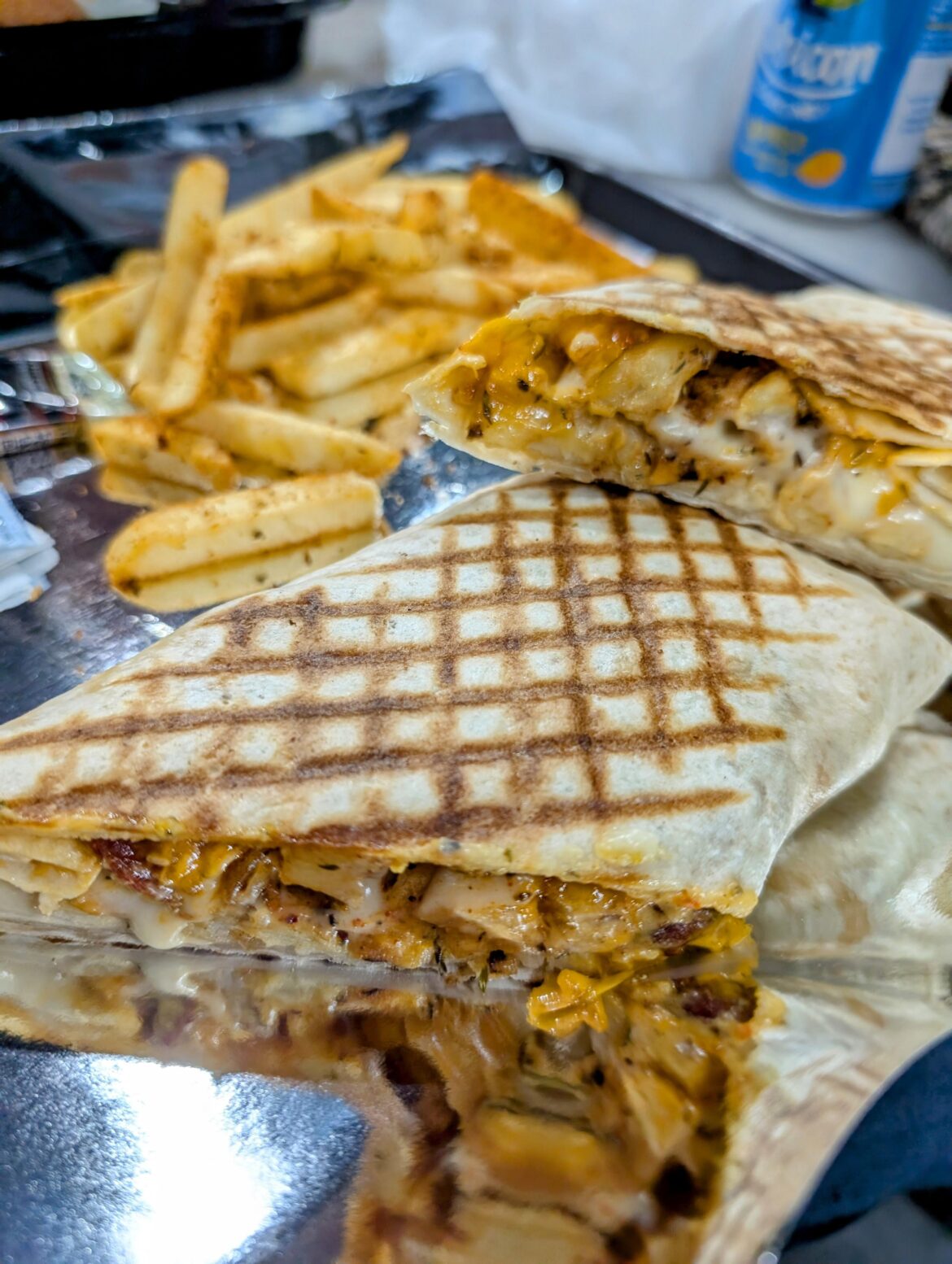 I’ve just awoken from a cheese coma after this merguez “French taco” I've just awoken from a cheese coma after this merguez "French taco"