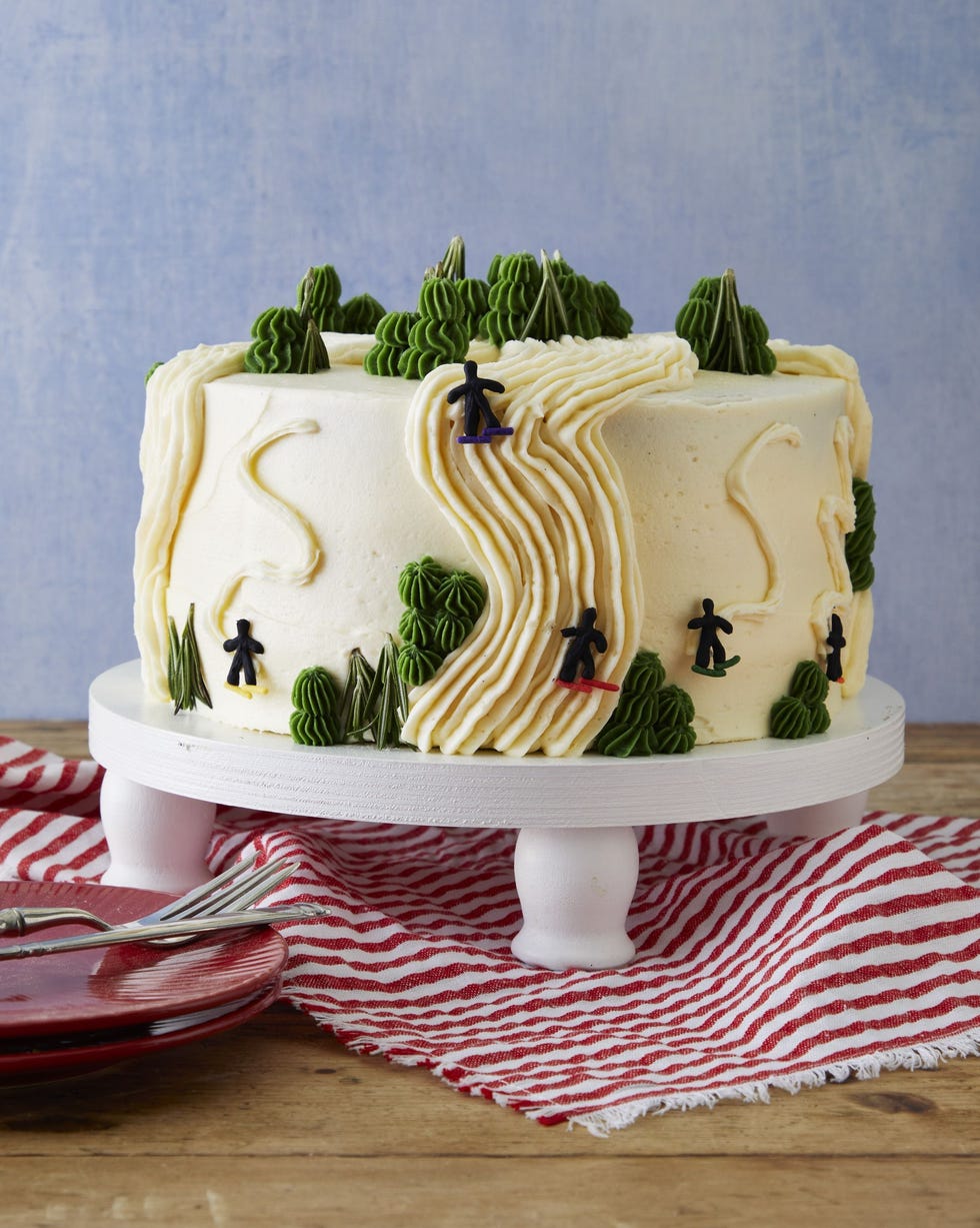 christmas desserts ski mountain cake